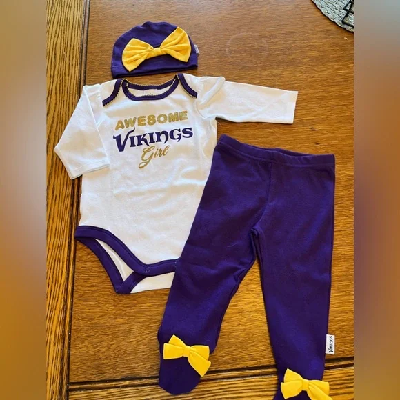 Baby Girl Minnesota Vikings Outfit - Picture 1 of 6